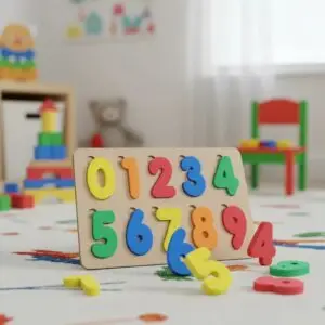 Tabuleiro Numerais base e 10 números em Madeira e EVA Pedaógico Educativo