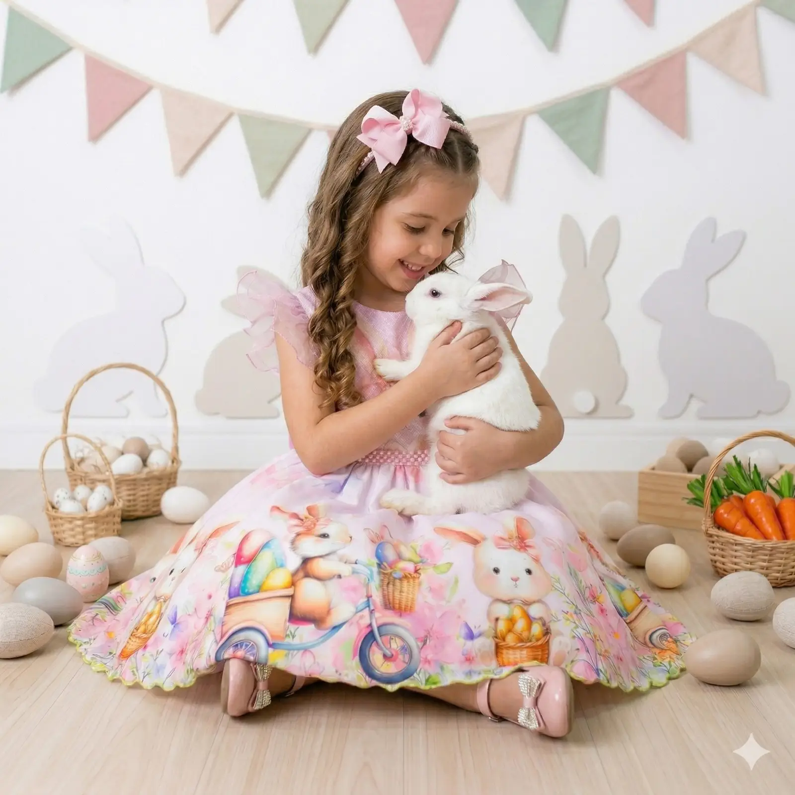 Vestido Marie Coelhinho Rosa Bebe - Imagem 2