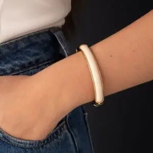 BRACELETE DOURADO PEDRA BRANCA (020782)
