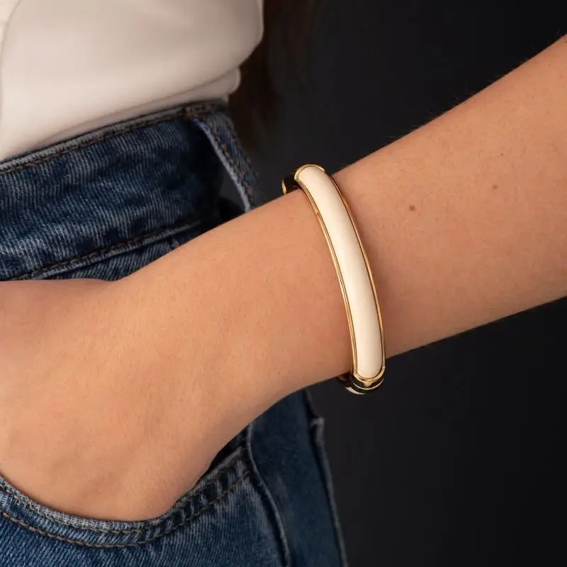 BRACELETE DOURADO PEDRA BRANCA (020782)