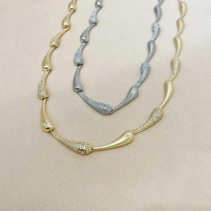 CHOKER COLAR GOTAS CRAVEJADAS E LISAS (020497) - Imagem 2