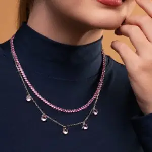 CHOKER RIVIERA FIXA TRÊS PONTAS ROSA (021089)