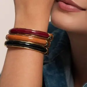 BRACELETE DOURADO PEDRA MARSALA (021211)