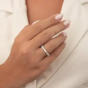 ANEL FEMININO ZIRCÔNIA "X" LISO INSPIRAÇÃO (021767)