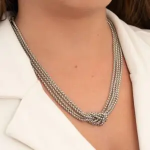COLAR CORRENTE VENEZIANA GROSSA COM NÓ ENCIMA (021710)