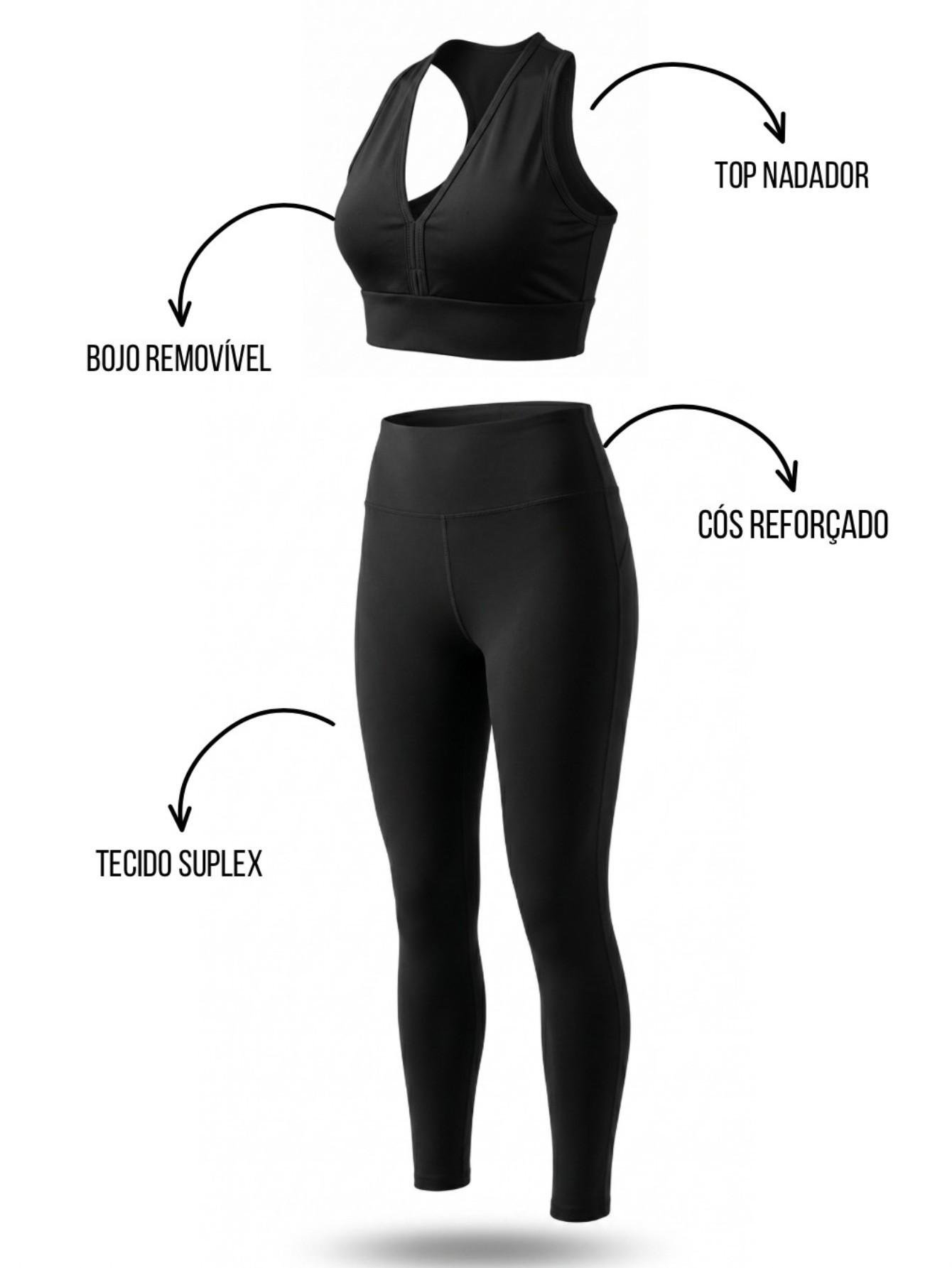 Calça Legging ZERO TRANSPARENCIA Tecido Suplex Cintura Alta Fitness Legging par - Imagem 2