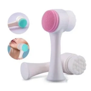 Escova de Limpeza Facial Dupla Face para Esfoliação e Massagem