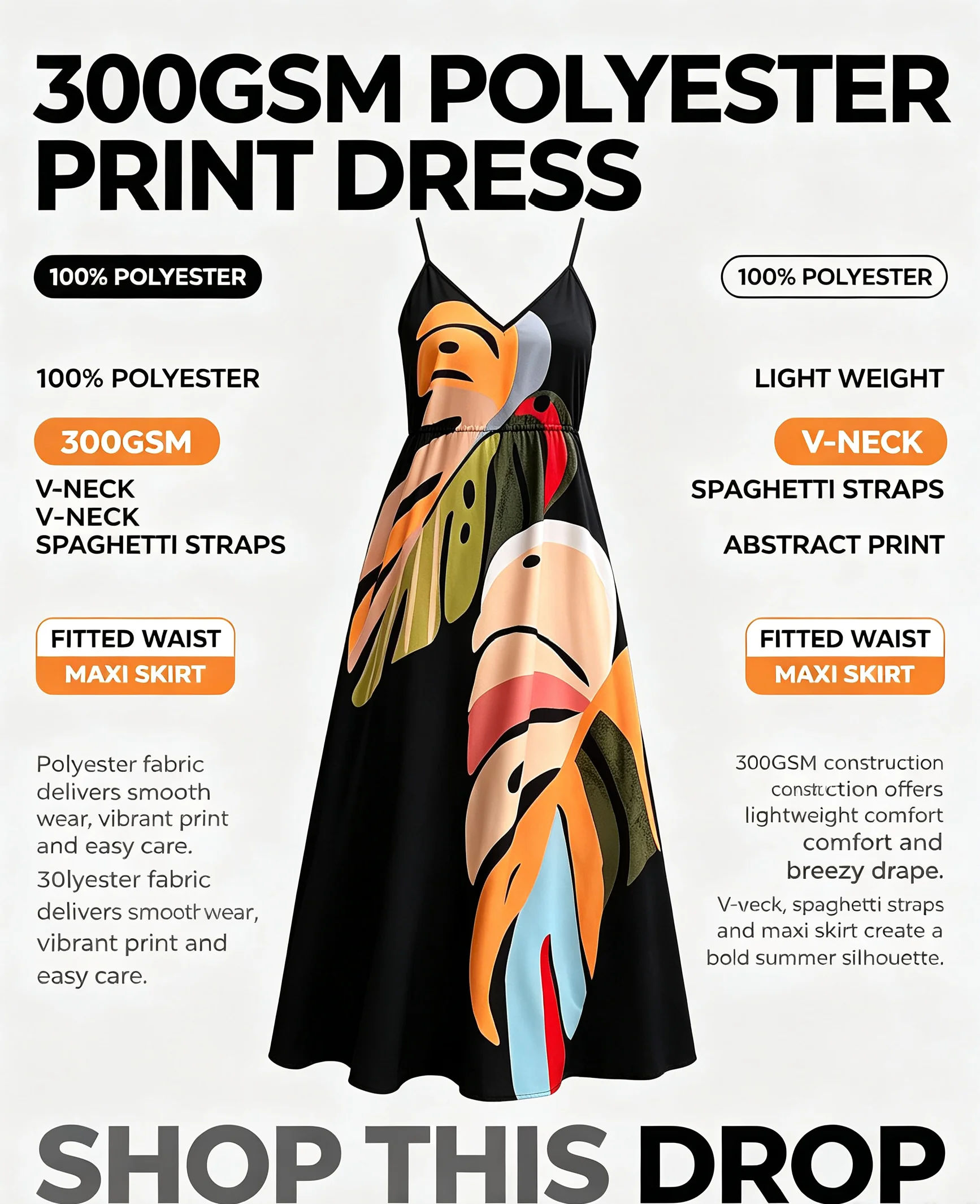 Vestido Longo Estampado para Passeio e Uso Casual no Verão - Imagem 2