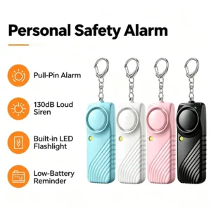 Alarme Pessoal Portátil de 130dB com Chaveiro para Emergências