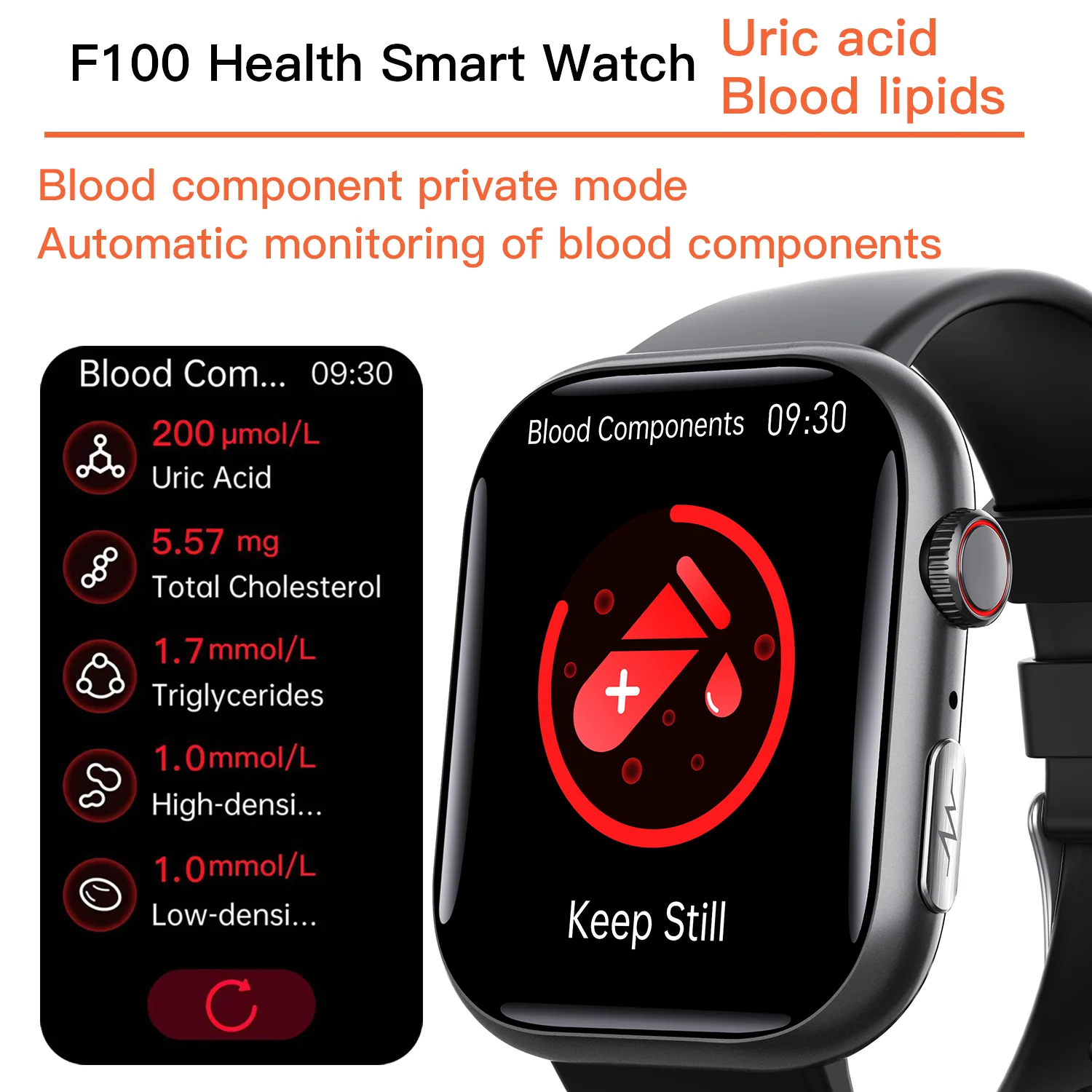 Smartwatch F100 com Monitoramento de Saúde e Botão de Emergência SOS - Imagem 5