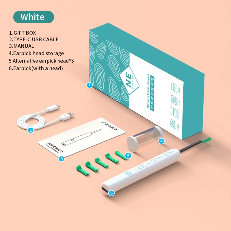 Limpador de Ouvido Visual com Câmera e Wi-Fi para Higiene - Imagem 4