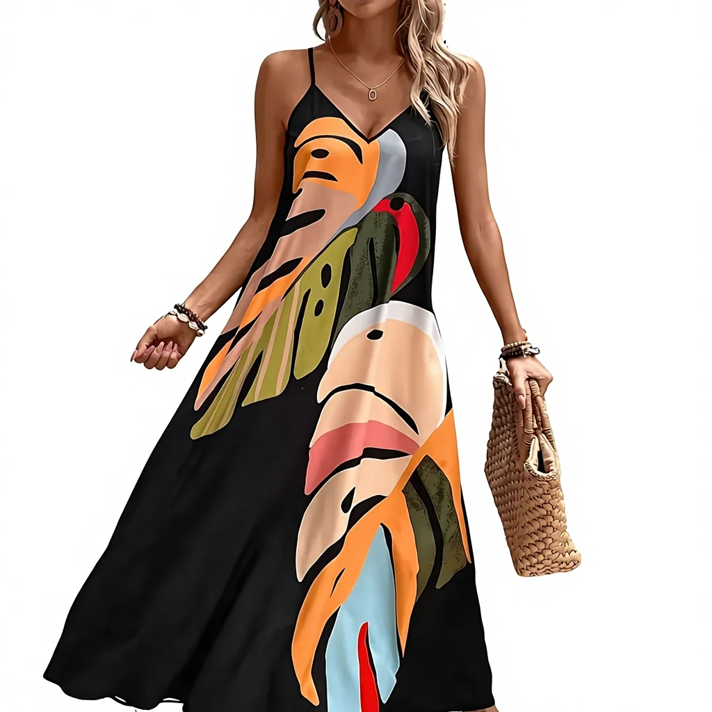 Vestido Longo Estampado para Passeio e Uso Casual no Verão - Imagem 5