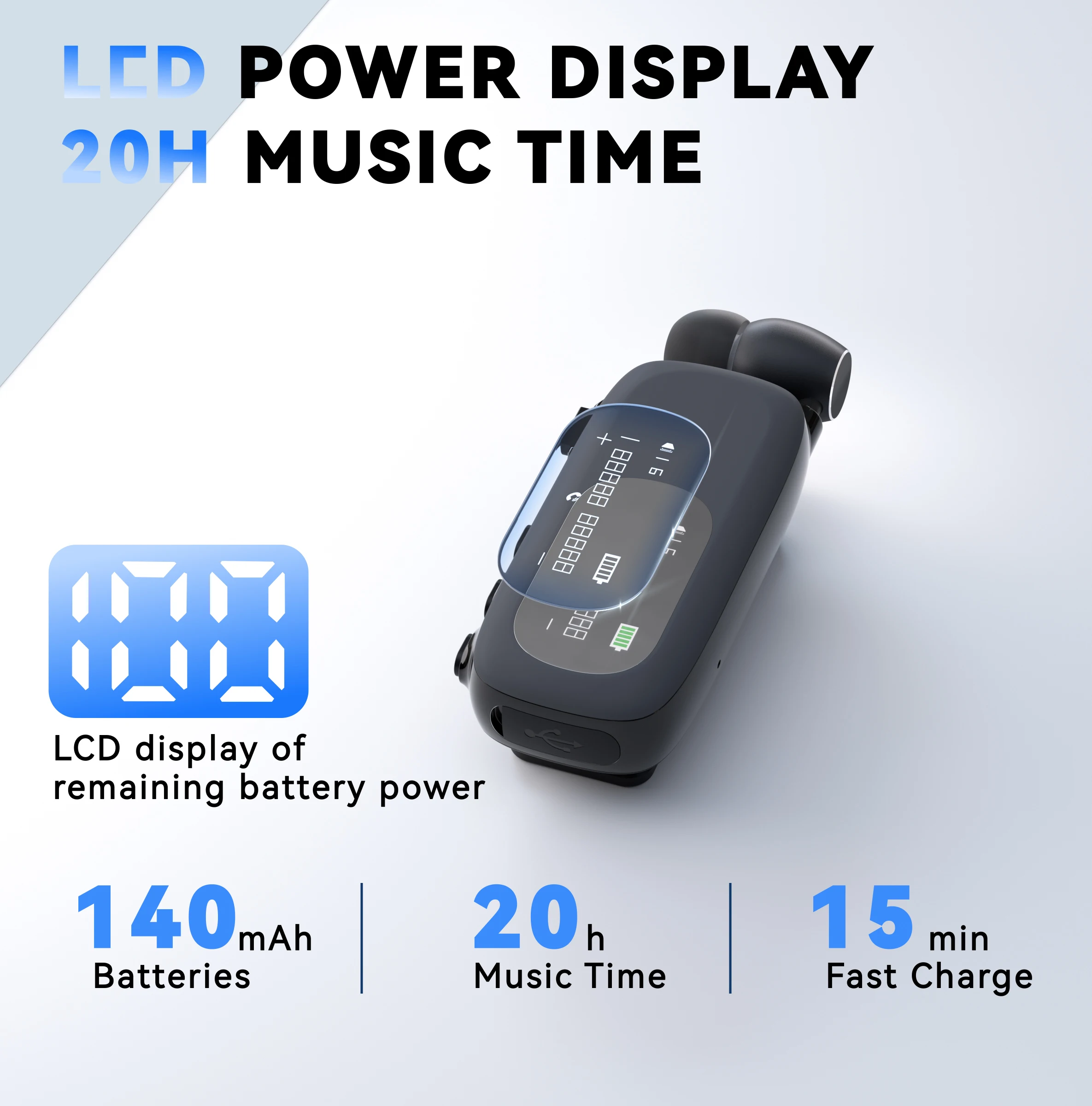 Fone de Ouvido Bluetooth Sem Fio de Indicação Única com Microfone - Imagem 3
