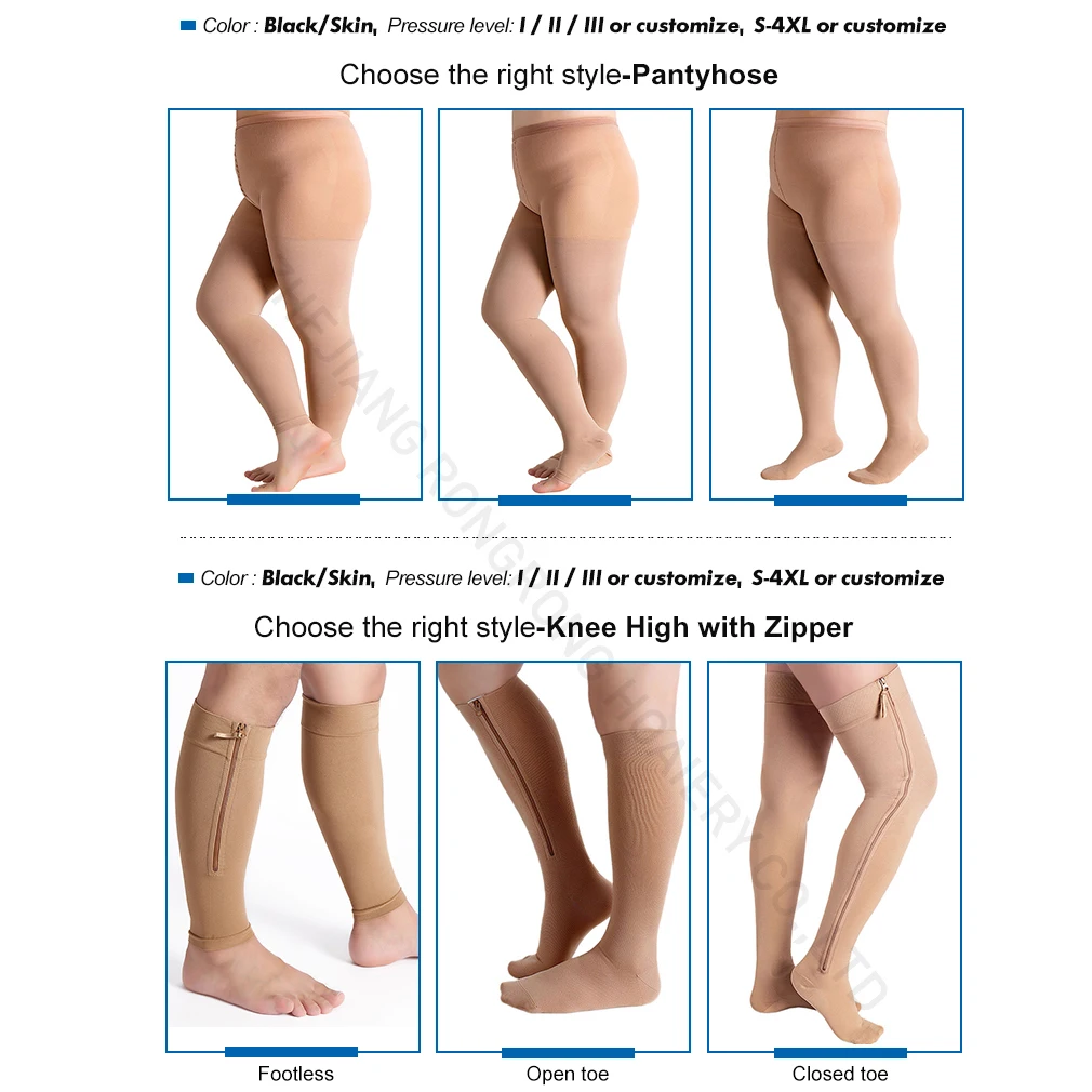Meia de Compressão 20-30mmHg 3/4 com Ponteira Aberta - Imagem 6