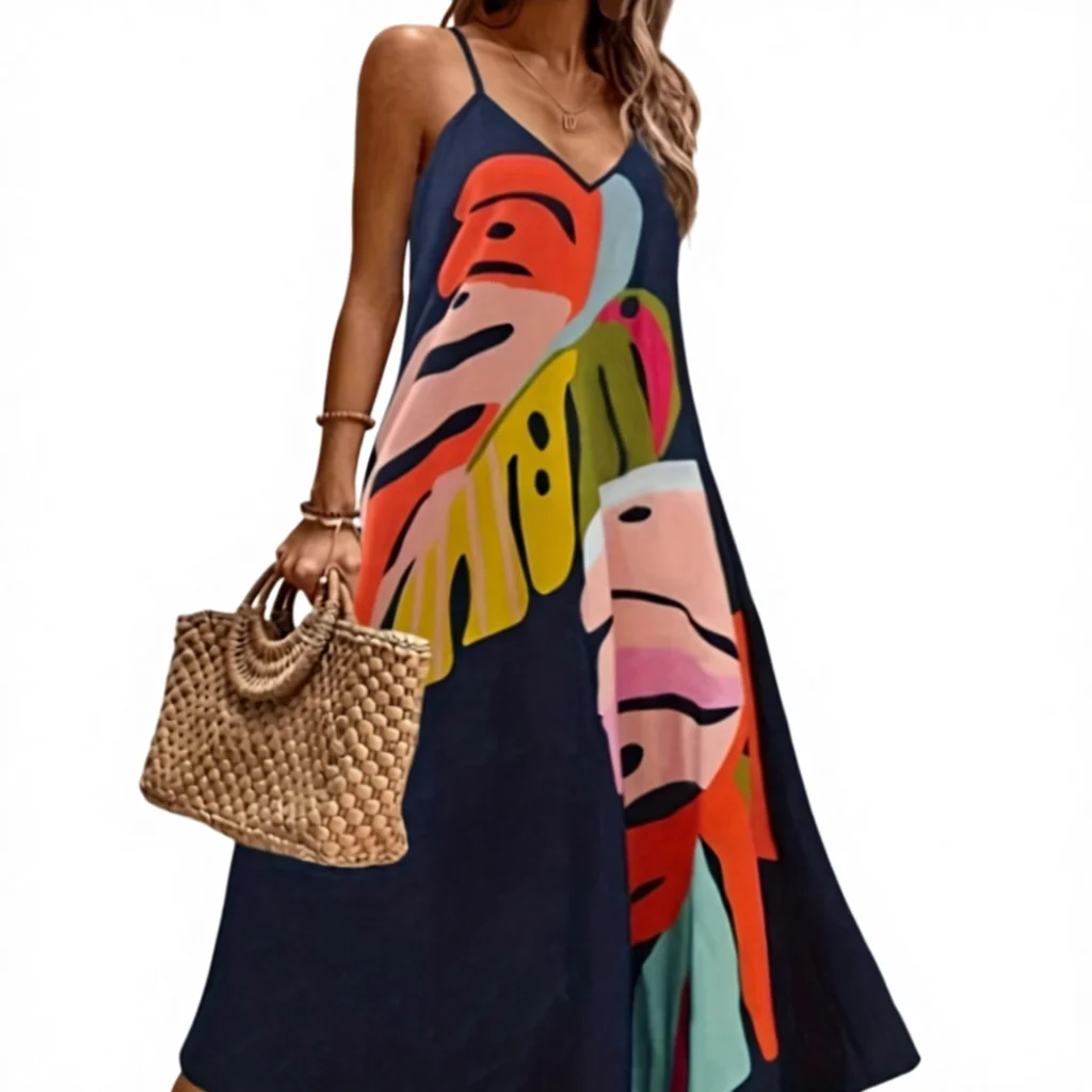 Vestido Longo Estampado para Passeio e Uso Casual no Verão - Imagem 6