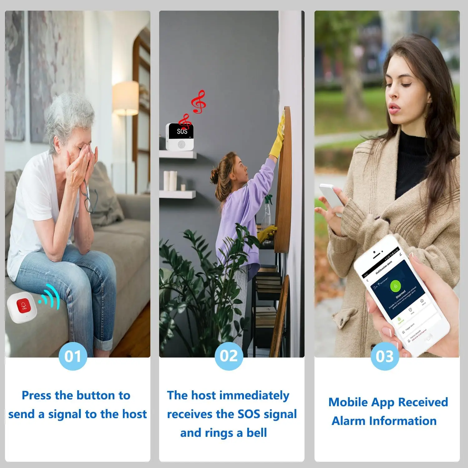 Sistema de Alarme SOS Wi-Fi ANGUS para Cuidado de Idosos - Imagem 5