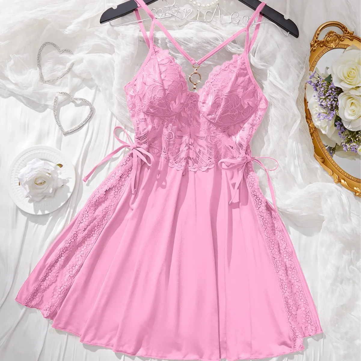 Camisola Feminina em Renda com Detalhes Transparentes GRACIA - Imagem 3