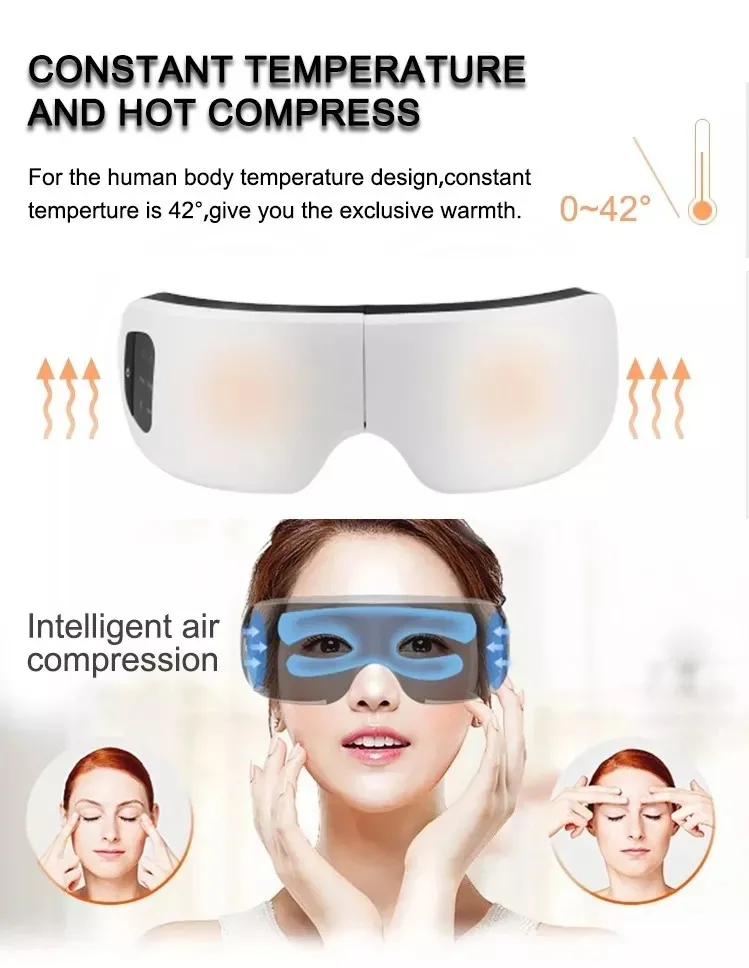 Massageador Ocular com Aquecimento para Relaxamento e Alívio de Fadiga - Imagem 17