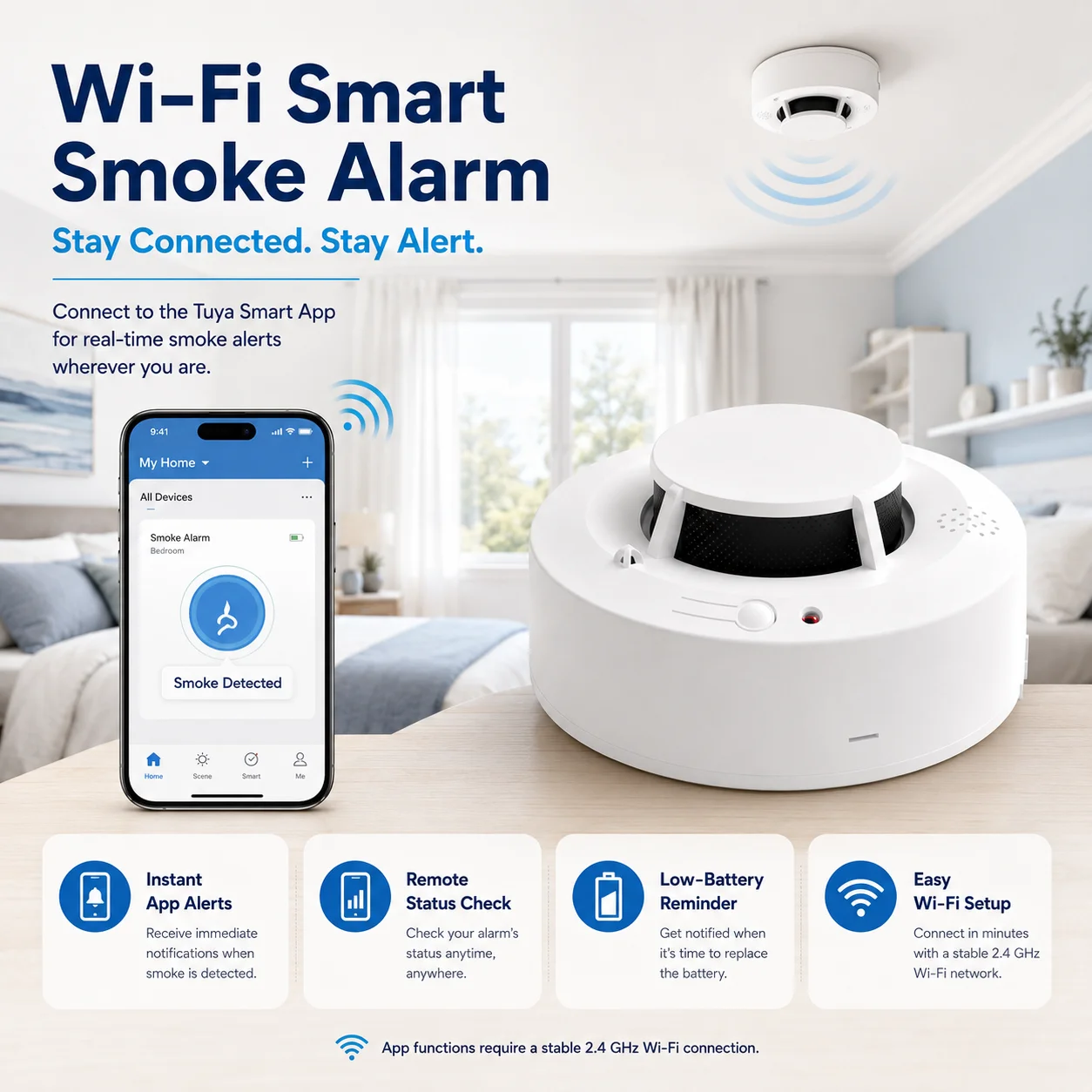 Detector de Fumaça Wi-Fi Inteligente com Alarme Sonoro - Imagem 5
