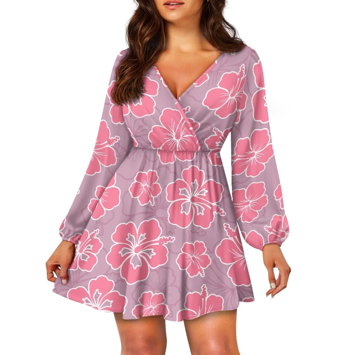 Vestido Feminino Estampado com Decote V para Uso Casual e Festas - Imagem 10
