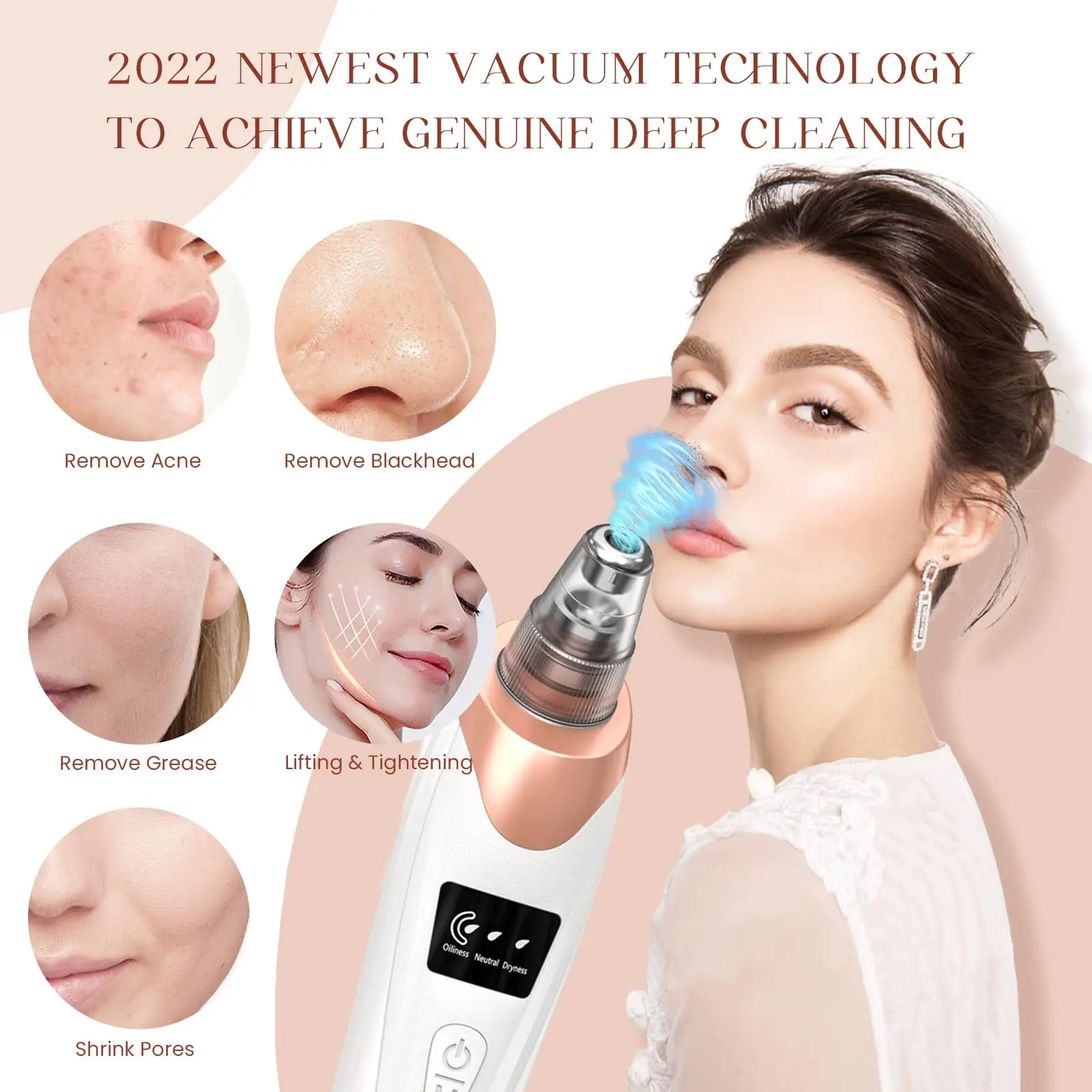 Removedor de Cravos Elétrico com Sucção para Limpeza Facial - Imagem 2