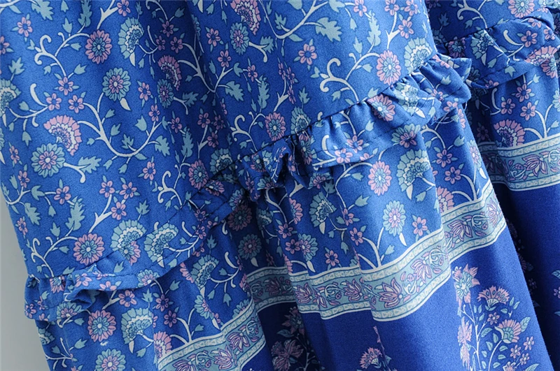 Vestido Maxi Longo Estampa Floral Vintage com Decote em V - Imagem 30