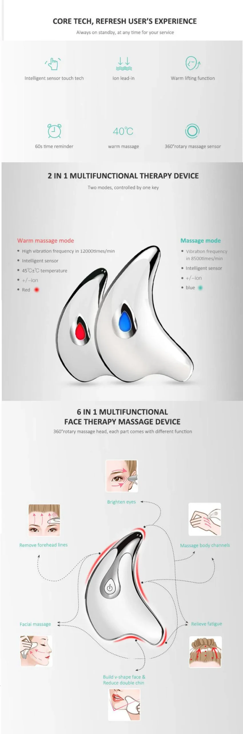 Massageador Facial MS.W para Lifting, Firmeza e Absorção de Pele - Imagem 12