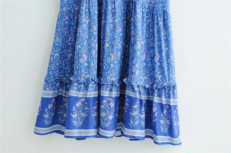 Vestido Maxi Longo Estampa Floral Vintage com Decote em V - Imagem 26