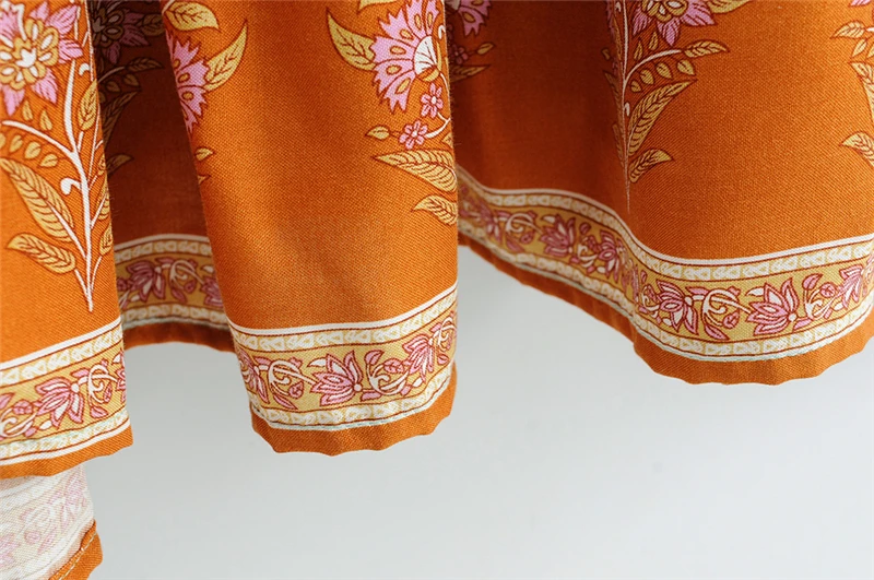 Vestido Maxi Longo Estampa Floral Vintage com Decote em V - Imagem 16