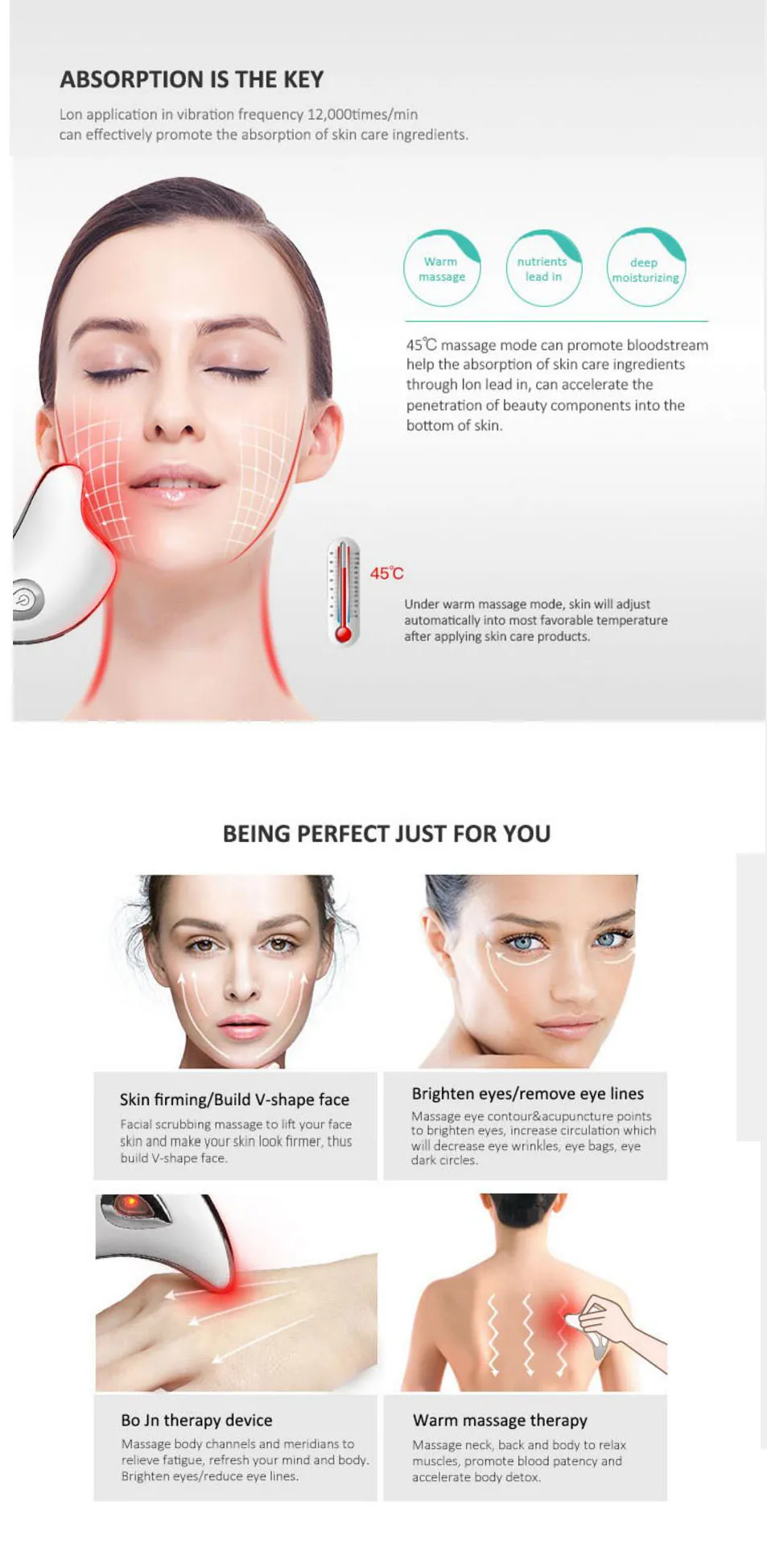Massageador Facial MS.W para Lifting, Firmeza e Absorção de Pele - Imagem 13