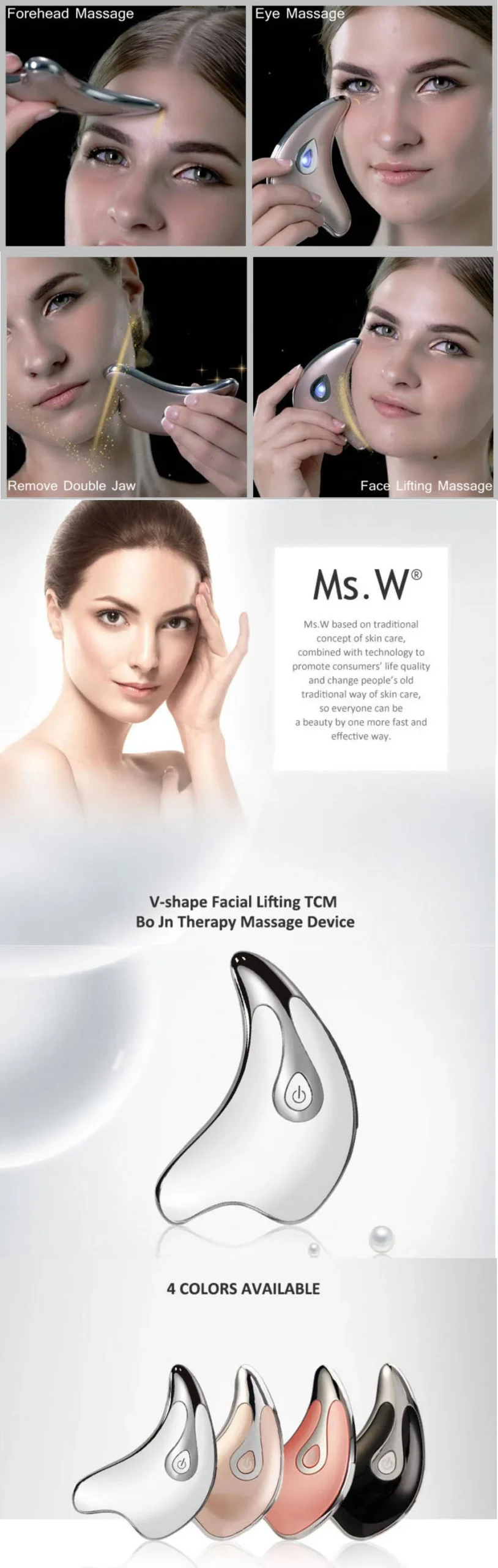 Massageador Facial MS.W para Lifting, Firmeza e Absorção de Pele - Imagem 11