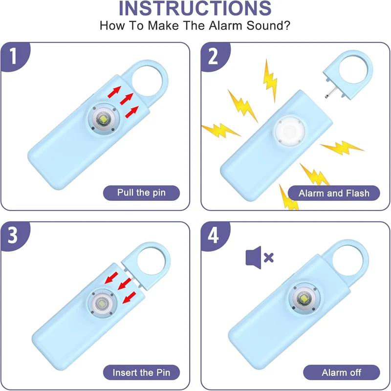 Alarme Pessoal Portátil com Sirene e Acionamento SOS de Emergência - Imagem 3