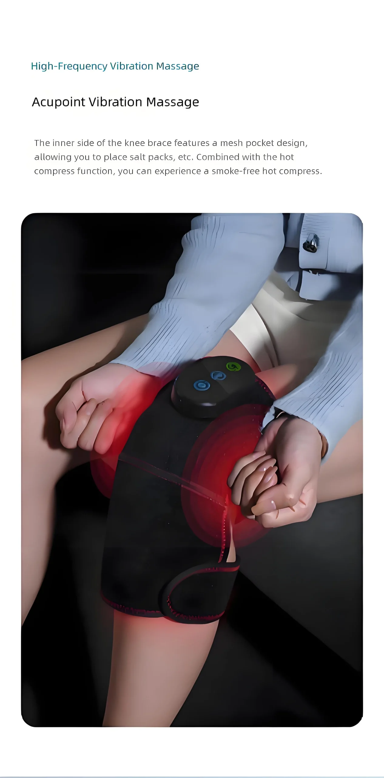 Massageador de Joelho com Aquecimento e Vibração para Alívio e Conforto - Imagem 5