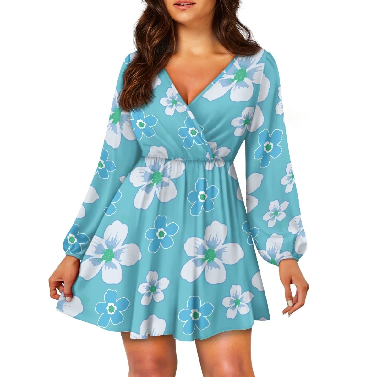 Vestido Feminino Estampado com Decote V para Uso Casual e Festas - Imagem 15