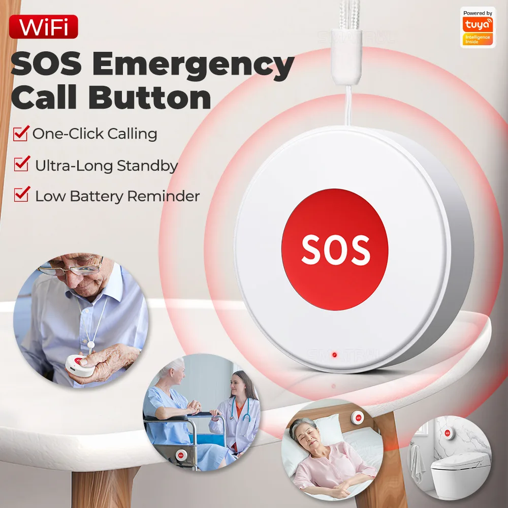 Botão de Emergência SOS Inteligente com Wi-Fi para Idosos - Imagem 6
