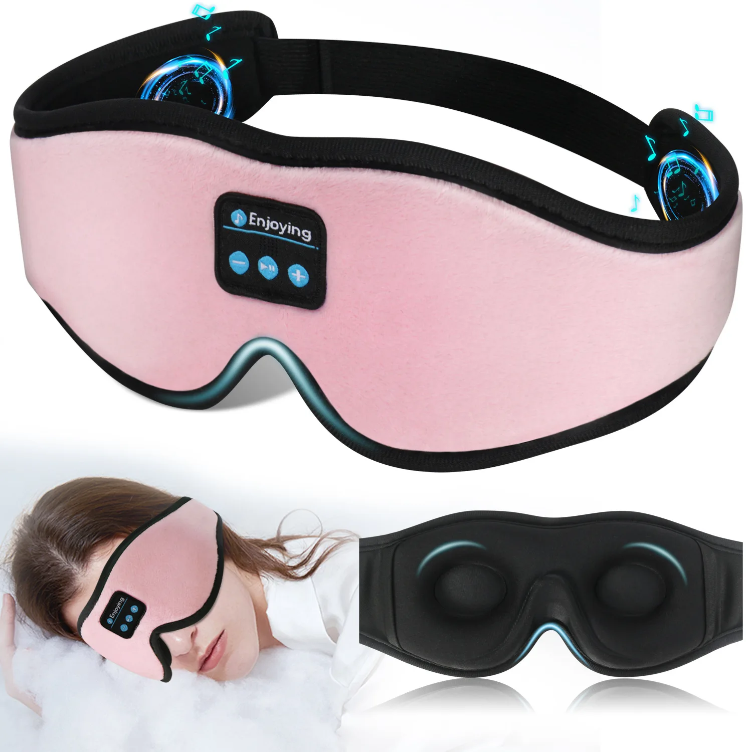 Máscara de Dormir com Fones Bluetooth para Relaxamento - Imagem 2