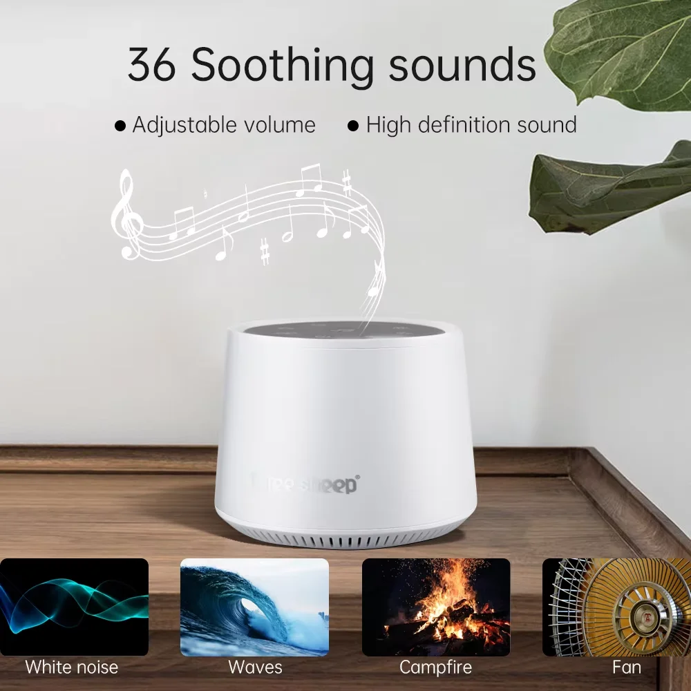 Máquina de Ruído Branco com 36 Sons e Luz Noturna para Sono - Imagem 12