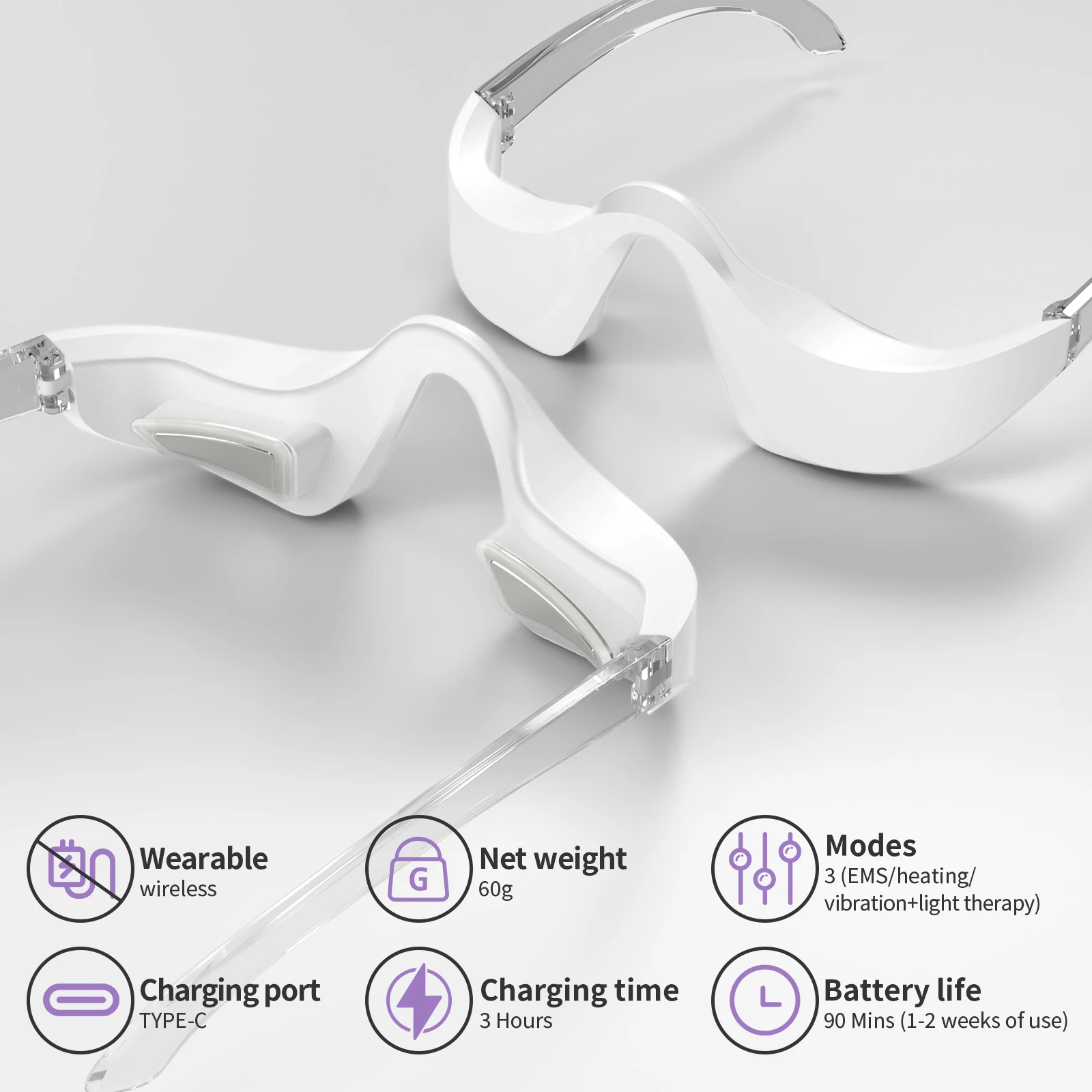 Massageador Elétrico para os Olhos com Aquecimento e Vibração - Imagem 2