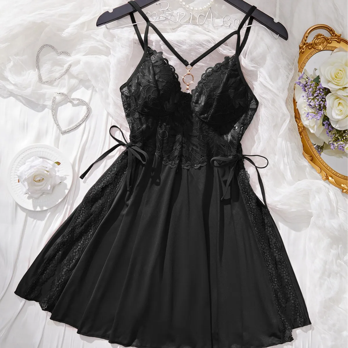 Camisola Feminina em Renda com Detalhes Transparentes GRACIA - Imagem 4