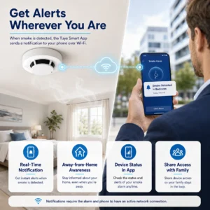Detector de Fumaça Wi-Fi Inteligente com Alarme Sonoro