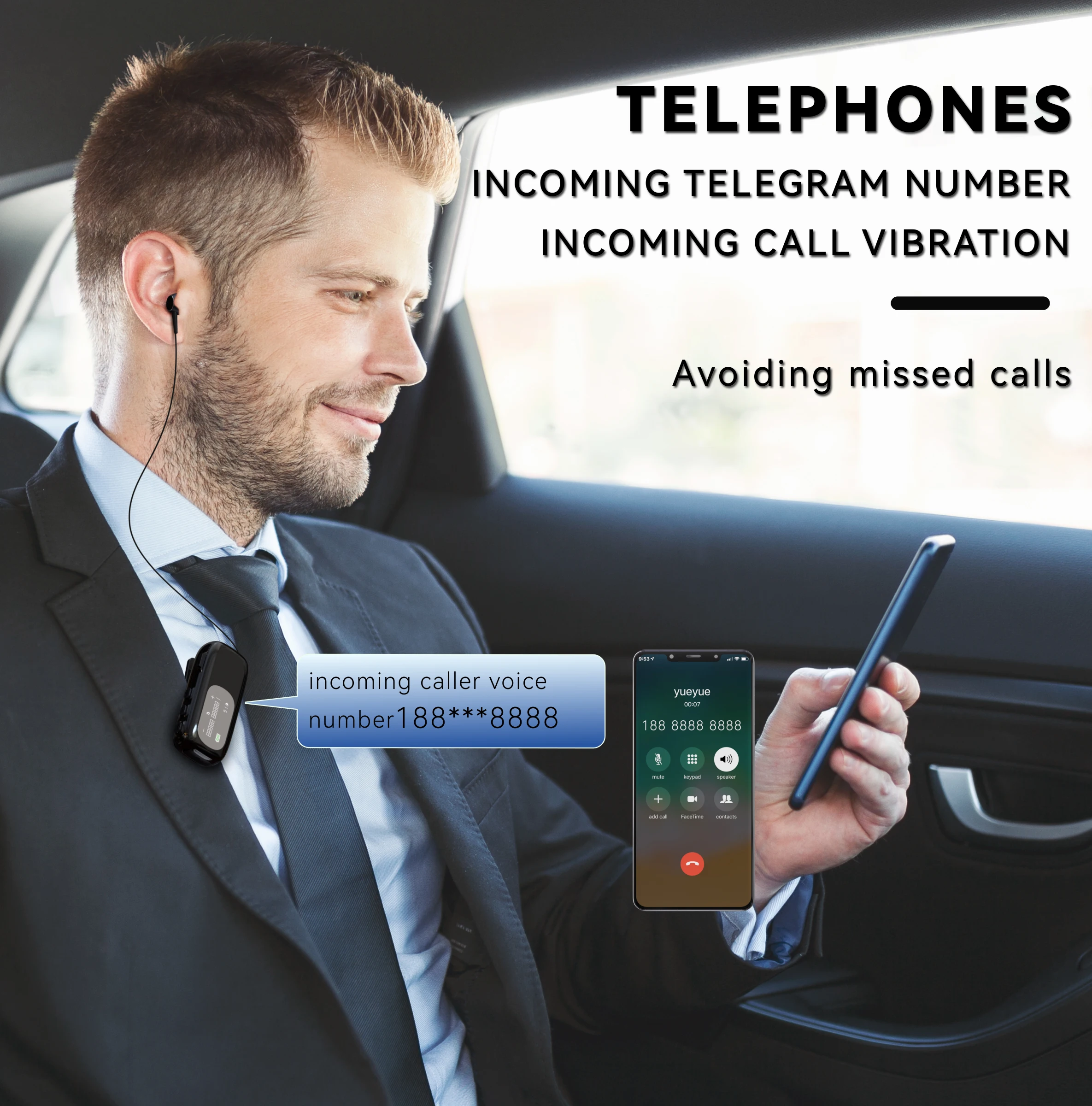 Fone de Ouvido Bluetooth Sem Fio de Indicação Única com Microfone - Imagem 6