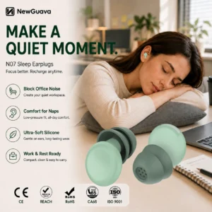 Protetor Auricular de Silicone para Sono, Conforto e Redução de Ruído