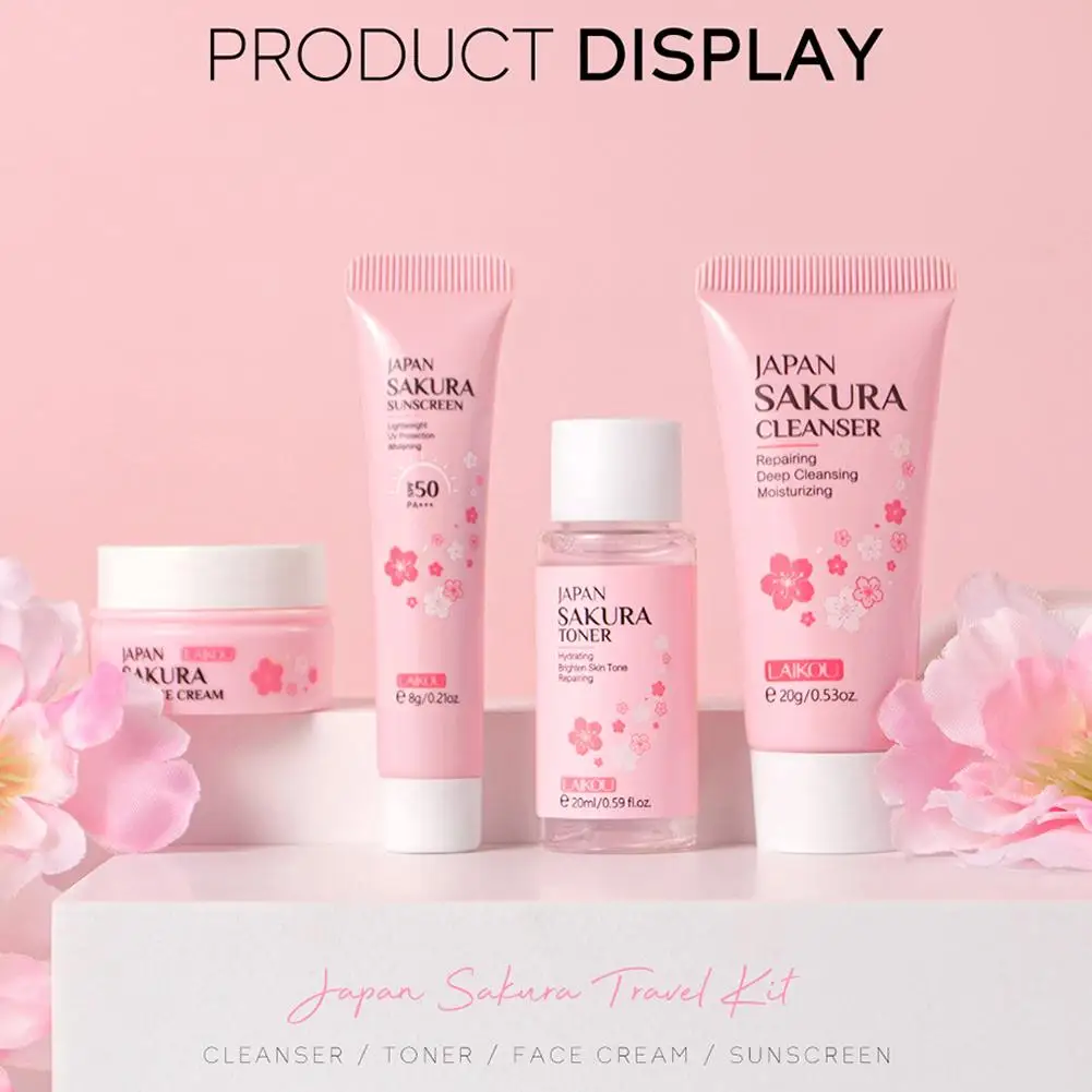 Kit de Skincare LAIKOU Sakura para Hidratação e Cuidados Faciais - Imagem 8