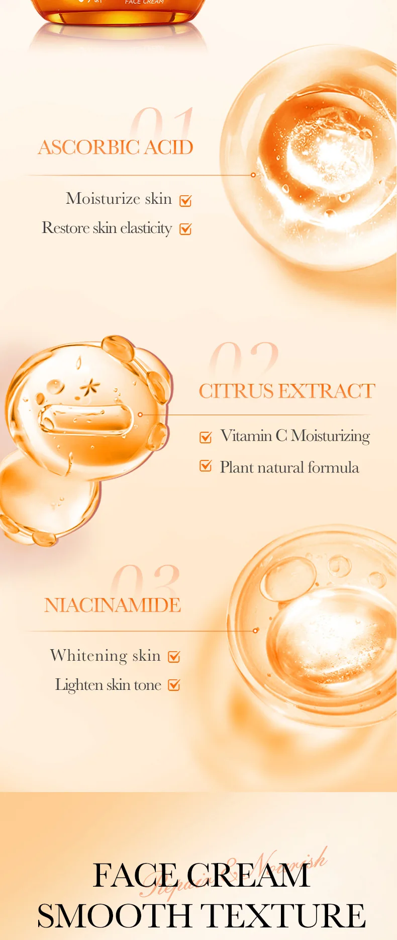 Creme Facial de Vitamina C SADOER para Hidratação e Cuidados da Pele - Imagem 6
