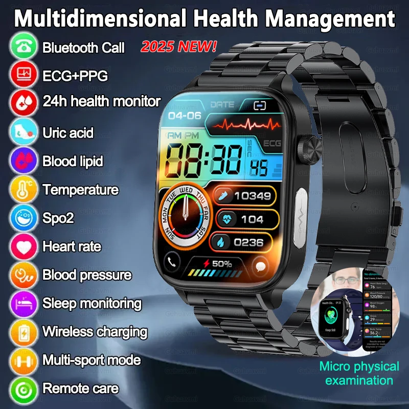Smartwatch Masculino para Monitoramento de Saúde e Exames