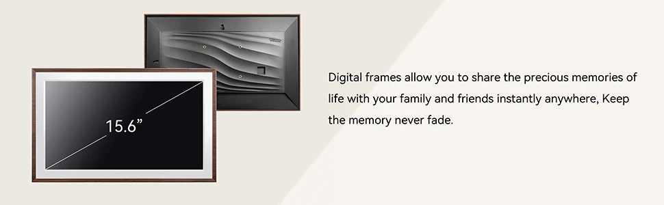 FRAMEO Digital Picture Frame- 15.6inch Digital Photo Frame with 1920 * 1080 IPS Touch Screen HD Disply,Built-in 32GB Storage,Wal - Imagem 12
