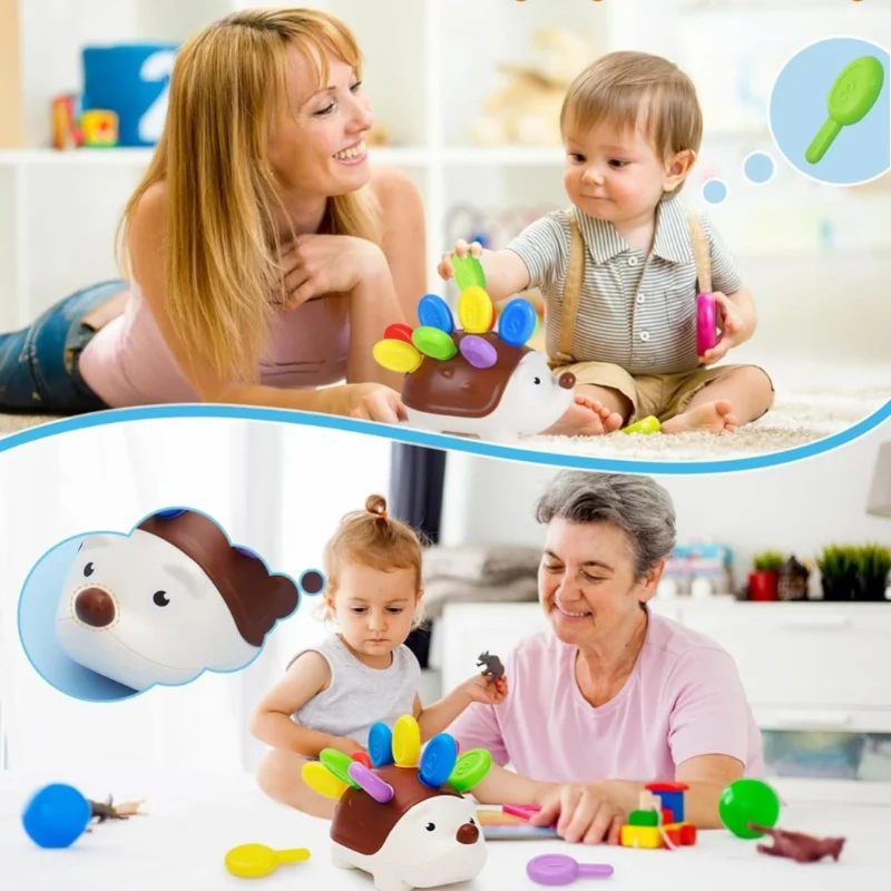 Brinquedo Educativo Montessori de Ouriço para Coordenação Motora - Imagem 6