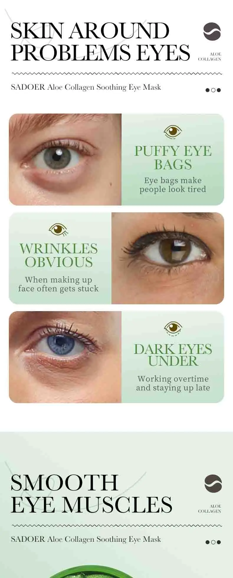 Máscara de Olhos de Aloe Vera e Colágeno SADOER - Imagem 11