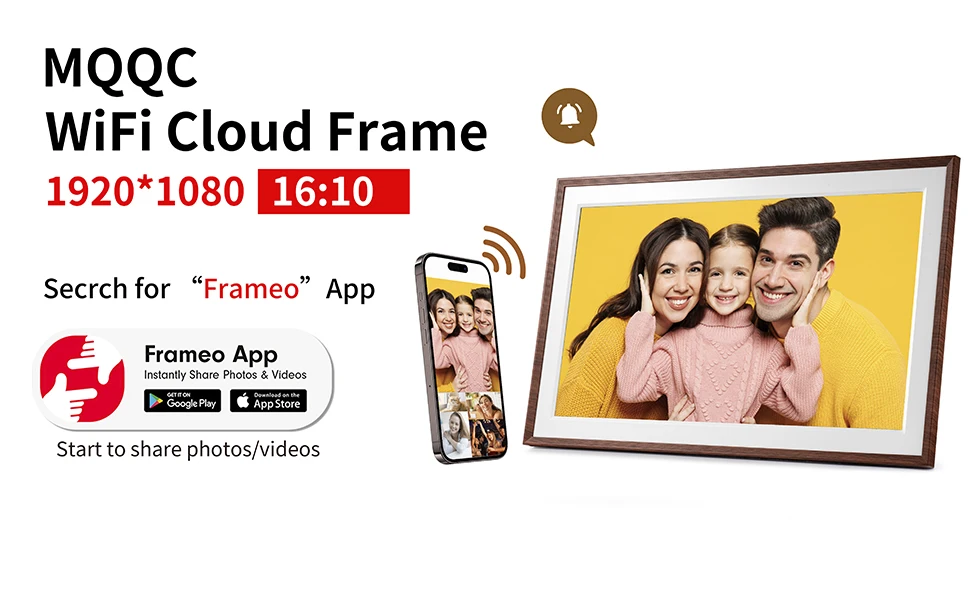 FRAMEO Digital Picture Frame- 15.6inch Digital Photo Frame with 1920 * 1080 IPS Touch Screen HD Disply,Built-in 32GB Storage,Wal - Imagem 8