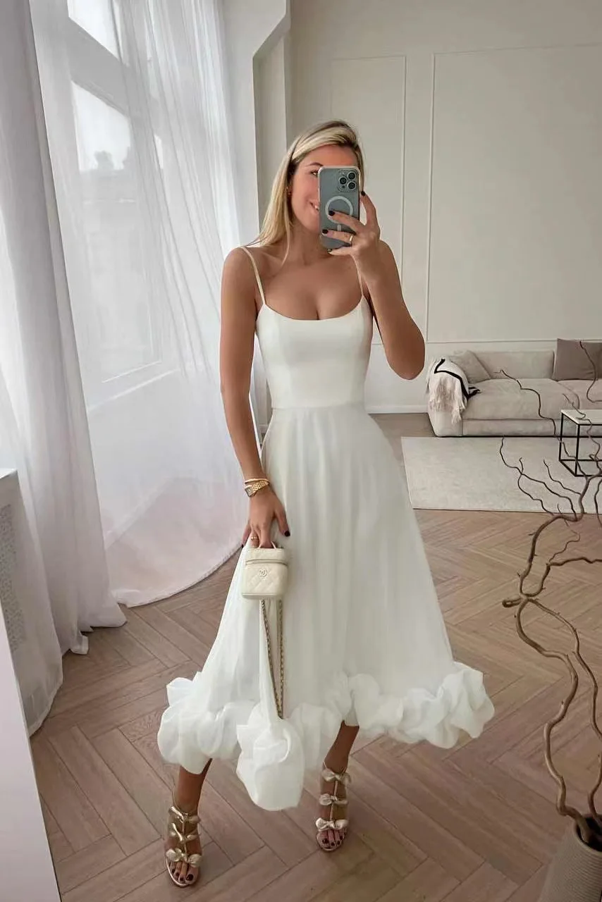 Vestido Longo Feminino de Alças com Babados e Caimento Solto - Imagem 15